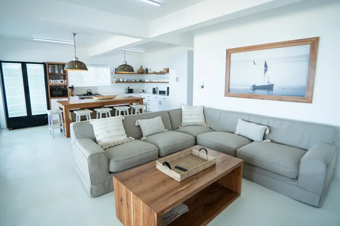 Furnished interior of a self-catering beach house at Barra Cabanas
