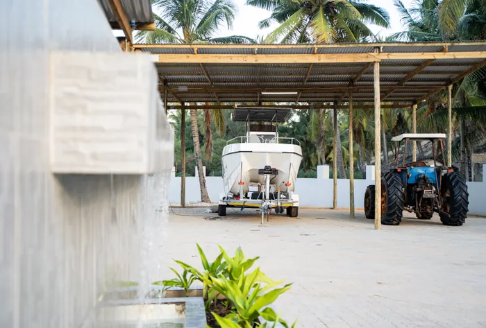 Courtyard planting at Barra Cabanas beachfront accommodation